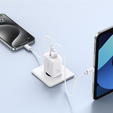 Купити Мережевий зарядний пристрій Baseus Cube Fast Charger C+U 30W EU Moon White
