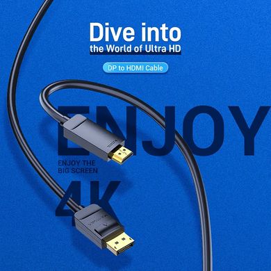 Купити Кабель Vention HAGBJ DP to HDMI 5 м Black