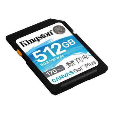 Купити Карта памяти Kingston SDXC Canvas Go! Plus 512GB Class 10 UHS-I (U3) V30 до 90 МБ/с R-170MB/s Без адаптера
