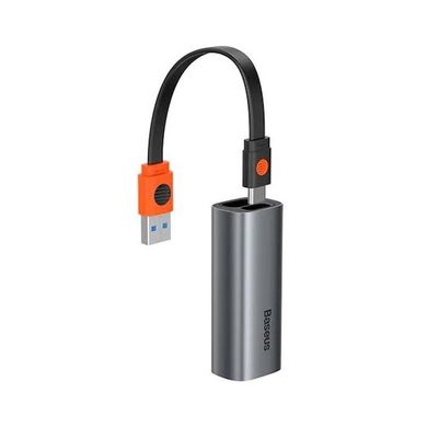 Купити USB-хаб Baseus Steel Cannon Series USB A & Type-C Bidirectional Gigabit LAN Adapter Dark Grey - Уцінка