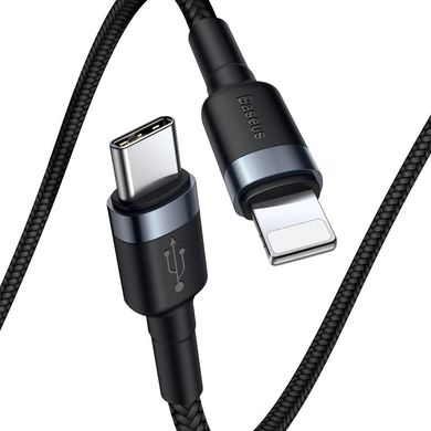 Купити Кабель Baseus Cafule Cable Type-C to iP PD 18W 1m Gray+Black Type-C lightning 2.1 A 1m Black-Grey
