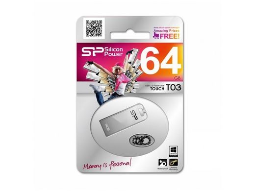 Купити Флеш-накопичувач SiliconPower USB2.0 Touch T03 64GB Silver