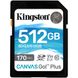 Карта памяти Kingston SDXC Canvas Go! Plus 512GB Class 10 UHS-I (U3) V30 до 90 МБ/с R-170MB/s Без адаптера