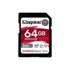 Купити Карта памяти Kingston SDXC Canvas React Plus 64GB Class 10 (UHS-II U3) W260MB/s R-300MB/s Без адаптера