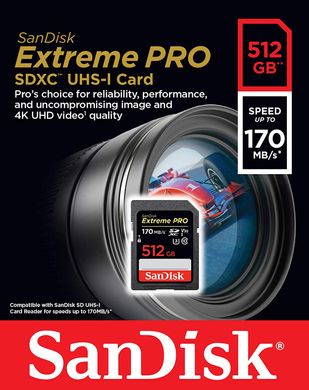 Купити Карта пам'яті SanDisk microSDXC Extreme 512GB Class 10 V30 W-90MB/s R-170MB/s Без адаптера