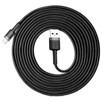 Купити Кабель Baseus Cafule Lightning USB 2A 3m Black-Gray