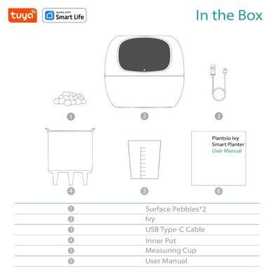 Купити Інтерактивний розумний горщик для рослин Ivy Smart Planter Tuya AI, Purple