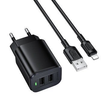 Купити Мережевий зарядний пристрій BOROFONE BAS81A Star dual-port charger set (Type-C) (EU) Black
