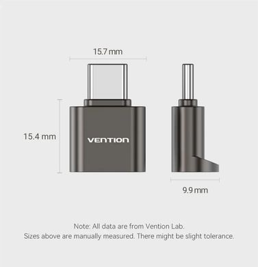 Купити Картридер Vention USB 2.0 Type-C MicroSD Card Reader Gray Zinc Alloy Type