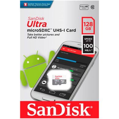 Купити Карта пам'яті SanDisk Ultra microSDXC SanDisk Ultra 128Gb 128Gb Class 10 V10 W-10MB/s R-80MB/s