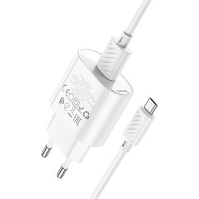 Купити Сет сетевого зарядного устройства HOCO C109A Fighter single port QC3.0 charger (Micro) White