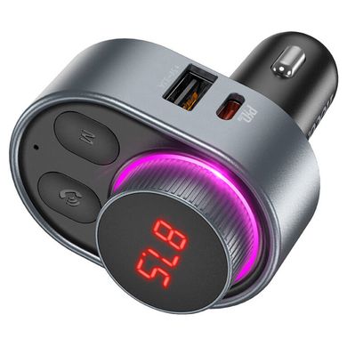 Купити Автомобільний зарядний пристрій Hoco E72 Alegria 2 × USB, USB Type-C Gray