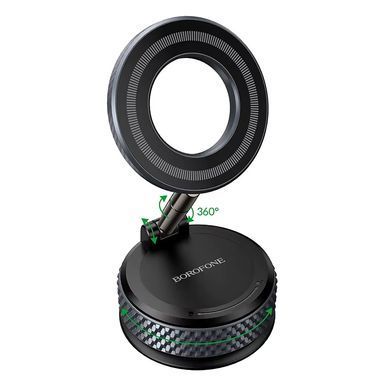 Купити Автотримач для телефона BOROFONE BH144 Custodio vacuum suction cup magnetic holder(multi-scene) black metal gray