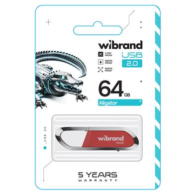 Купити Флеш-накопитель Wibrand Aligator USB2.0 64GB Red