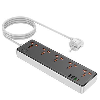 Купити Мережевий подовжувач HOCO AC14A Rico 5-position socket(PD30W/1C3A) (1.5 м) Black
