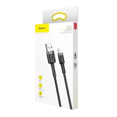 Купити Кабель Baseus Cafule Lightning USB 1.5 A 2m Black-Gray