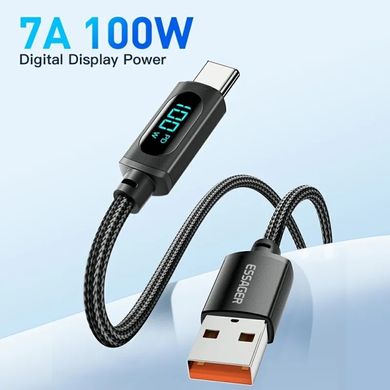 Купити Кабель ESSAGER Enjoy USB Type-C 100W 1m Black