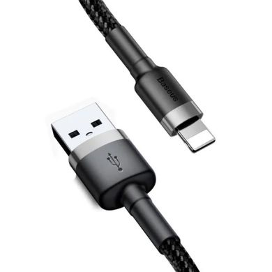 Купити Кабель Baseus Cafule Lightning USB 1.5 A 2m Black-Gray