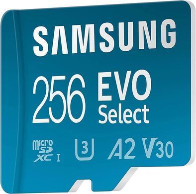 Купити Карта пам'яті microSDXC (UHS-І U3) Samsung EVO Select 256Gb class 10 A2 V30 (R130MB/s, W30MB/s) (adapter SD)