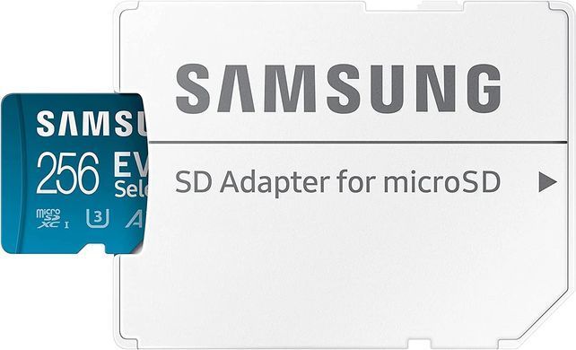 Купити Карта пам'яті microSDXC (UHS-І U3) Samsung EVO Select 256Gb class 10 A2 V30 (R130MB/s, W30MB/s) (adapter SD)
