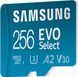 Карта пам'яті microSDXC (UHS-І U3) Samsung EVO Select 256Gb class 10 A2 V30 (R130MB/s, W30MB/s) (adapter SD)