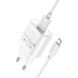 Сет сетевого зарядного устройства HOCO C109A Fighter single port QC3.0 charger (Micro) White
