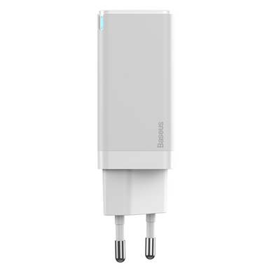 Купити Мережевий зарядний пристрій Baseus GaN2 Q.Charger C+C 45W With Mini Cable Type-C toType-C 60W White - Уцінка