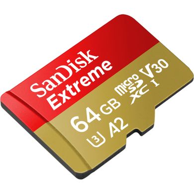 Купити Карта пам'яті SanDisk Extreme microSDXC SanDisk Extreme Action 64GB Class 10 V30 60 MB/s R-160MB/s +SD-адаптер