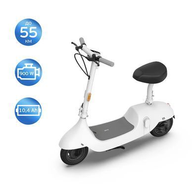 Купити Електросамокат з сидінням OKAI Ceetle PRO EA10C White 10', 350(900)W, 25Km/h, 10.4Ah, 55Km, 20%, NFC, App.29kg
