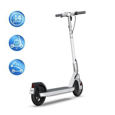 Купити Электросамокат OKAI ES10-NEON Lite White 9, 300(600)W, 7.8Ah, 30km, 25kmh, 20%, NFC, App, 15kg