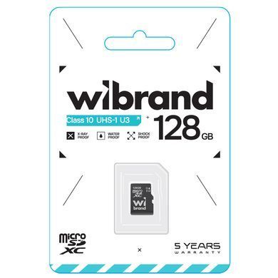 Купити Карта памяти microSDXC (UHS-1 U3) Wibrand 128Gb class 10