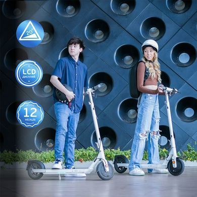 Купити Электросамокат OKAI ES10-NEON Lite White 9, 300(600)W, 7.8Ah, 30km, 25kmh, 20%, NFC, App, 15kg