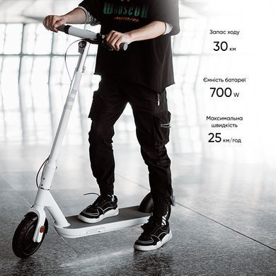 Купити Электросамокат OKAI ES10-NEON Lite White 9, 300(600)W, 7.8Ah, 30km, 25kmh, 20%, NFC, App, 15kg