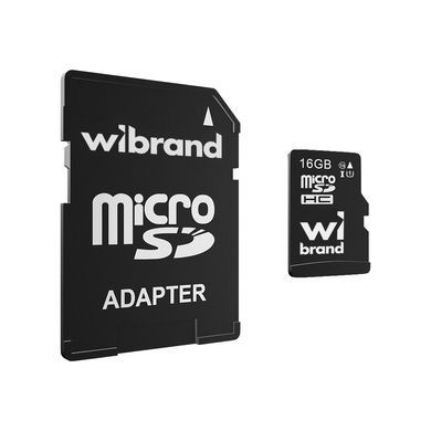 Купити Карта памяти microSDHC (UHS-1) Wibrand 16Gb class 10 (adapter SD)