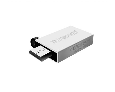 Купити Флеш-накопичувач Transcend USB2.0/microUSB JetFlash 380 64GB Silver