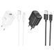 Мережевий зарядний пристрій з кабелем HOCO C140A Smart single port QC3.0 charger set(Micro)(EU) Black