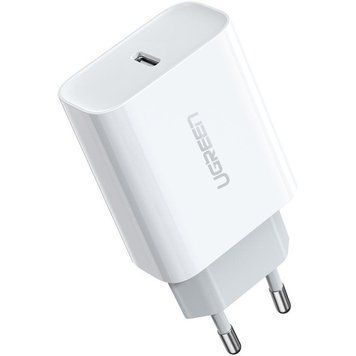 Купити Зарядное устройство UGREEN CD137 Fast Charging Power Adapter with PD 20W EU (White) (UGR-60450)