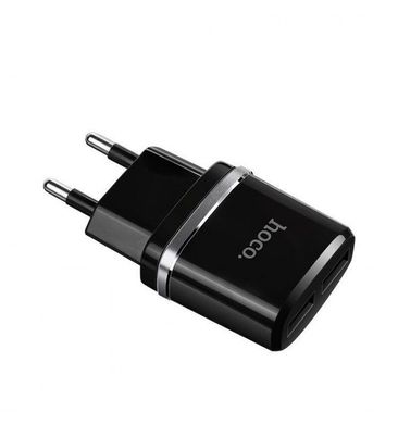 Купити Сетевое зарядное устройство Hoco C12 Smart dual USB (iP cable)charger set Black