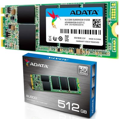 Купити Накопитель SSD A-DATA Ultimate SU800 512GB M.2 SATA 6Gb/s 3D NAND TLC