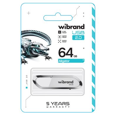 Купити Флеш-накопитель Wibrand Aligator USB2.0 64GB White