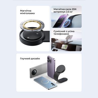 Купити Держатель для мобильного Baseus C02 Magnetic Phone Holder Cluster Black