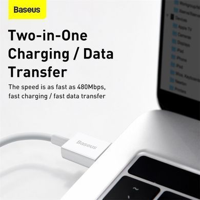 Купити Кабель Baseus Superior Series Fast Charging Data Cable USB to iP 2.4A 0.25m White