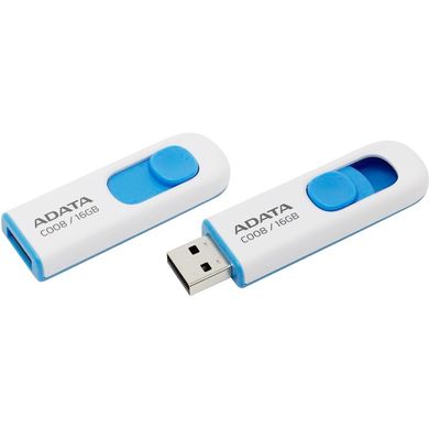 Купити Флеш-накопитель A-DATA C008 USB2.0 16GB White-Blue