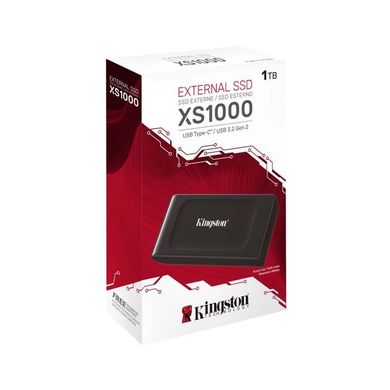 Купити Портативний SSD Kingston XS1000 2 ТВ Portable USB 3.2 Type-C 3D NAND Black