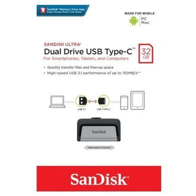 Купити Флеш-накопичувач SanDisk USB 3.1 Ultra Dual Type-C 32Gb (150 Mb/s)