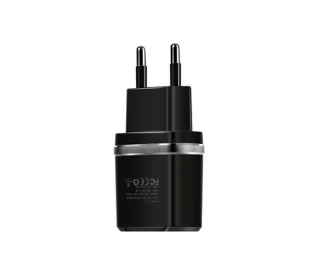 Купити Мережевий зарядний пристрій Hoco C12 Smart dual USB (iP cable)charger set Black