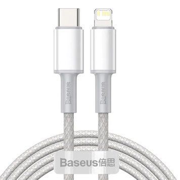 Купити Кабель Baseus High Density Braided Fast Charging Data Cable Type-C to iP PD 20W 2m White