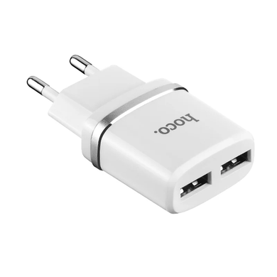 Купити Мережевий зарядний пристрій Hoco C12 Smart dual USB (iP cable)charger set White