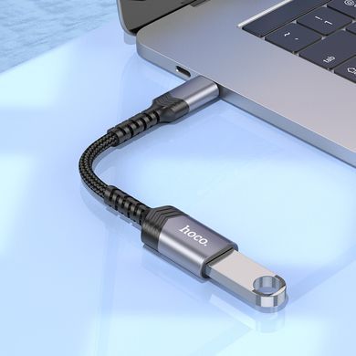 Купити Кабель-переходник HOCO UA24 Type-C male to USB female 3.0 converter Metal Gray