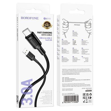 Купити Кабель BOROFONE BX111 Feliz charging data cable Type-C 1m Black